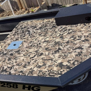 HydroTurf Cut Groove Cobblestone color Jon Boat