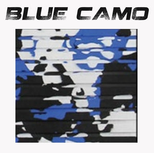 Hydro Turf Cut Groove EVA foam traction mat in Blue Camo, featuring black, white, and blue camouflage.