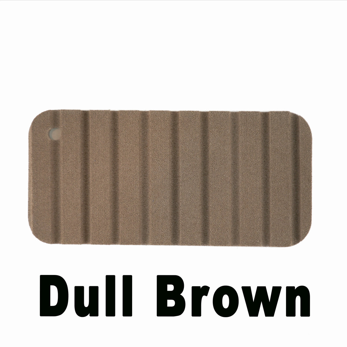 Dull Brown Hydro Turf EVA foam traction mat with cut groove pattern and sample hole.