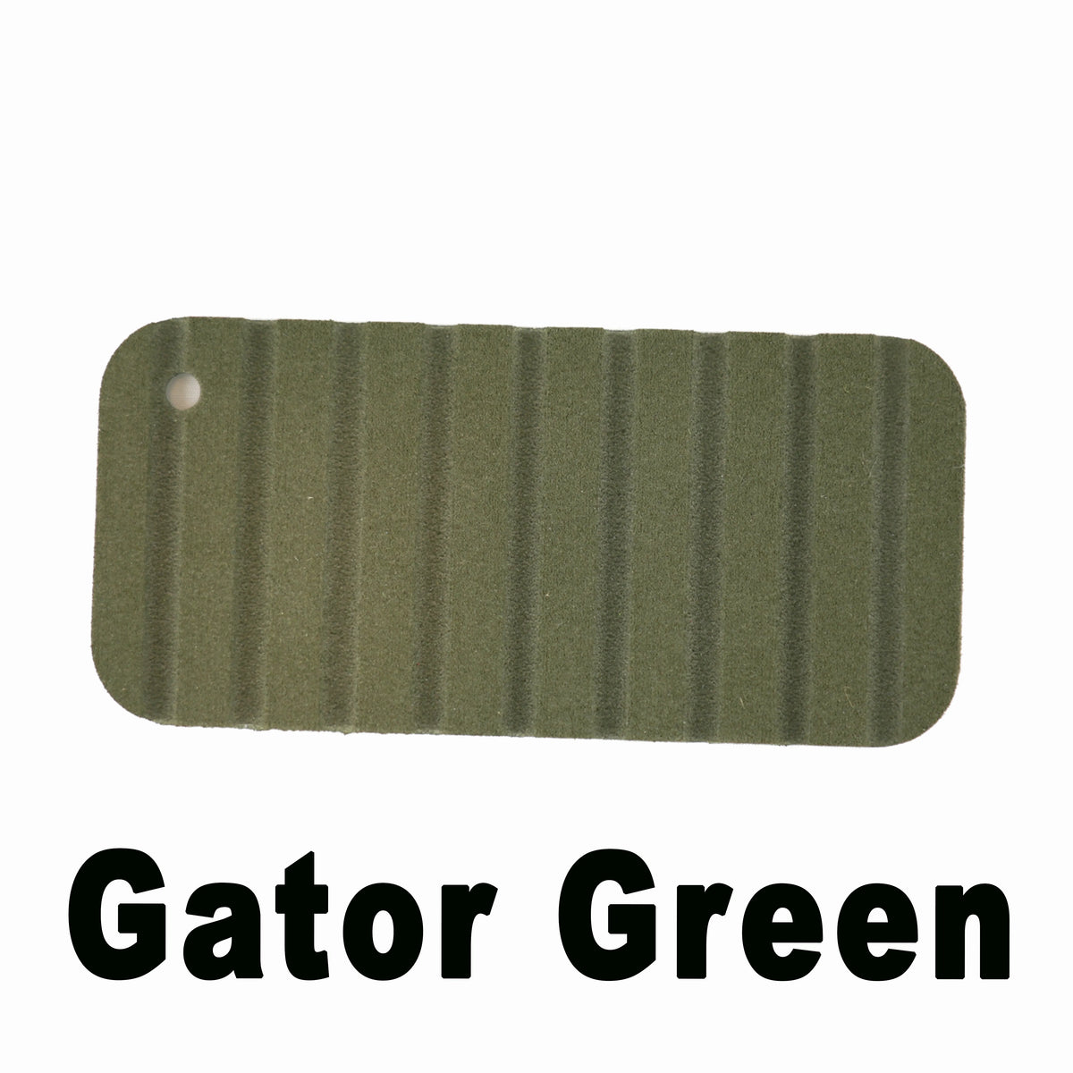 Gator Green Hydro Turf EVA foam traction mat with cut groove pattern and rounded corners.