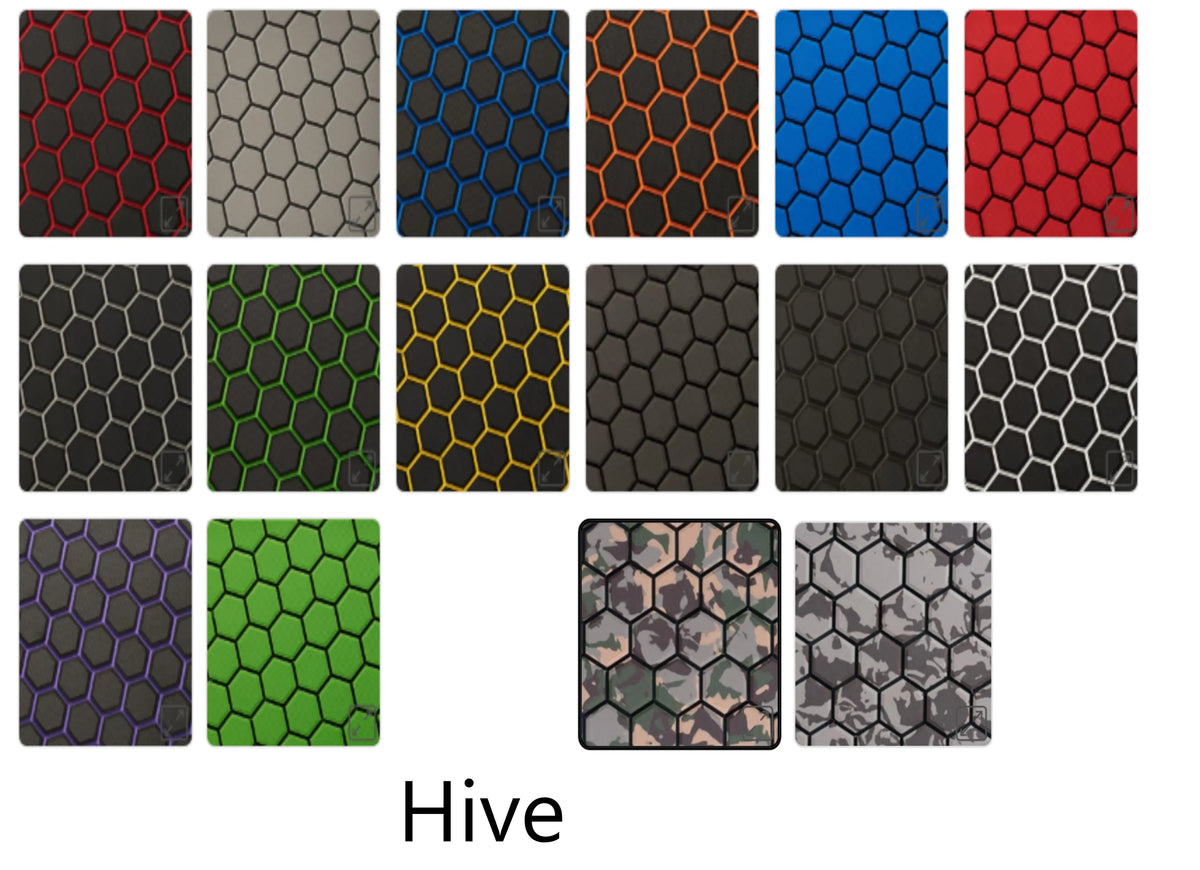 Hydro Turf Pro Series EVA foam mat sheets, 40"x80", in various colors with a hexagonal "Hive" texture.