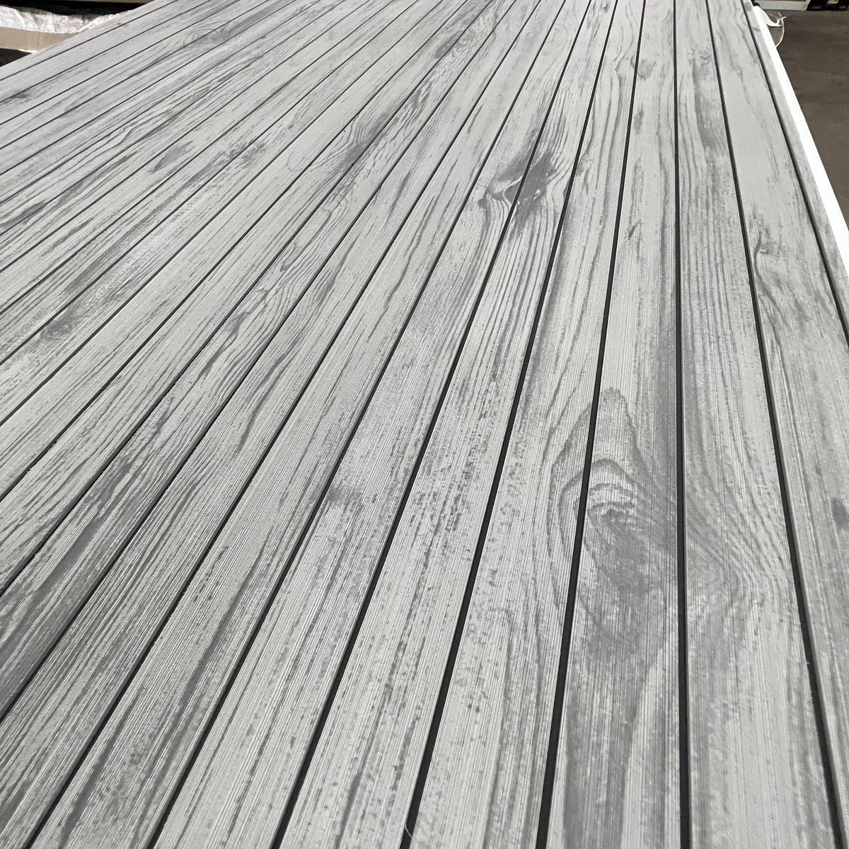 Gray Hydro-Turf Wide Groove Laser Wood Grain EVA Foam Boat Decking Sheet, 41" x 83".