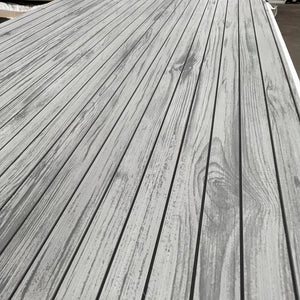 Gray Hydro-Turf Wide Groove Laser Wood Grain EVA Foam Boat Decking Sheet, 41" x 83".
