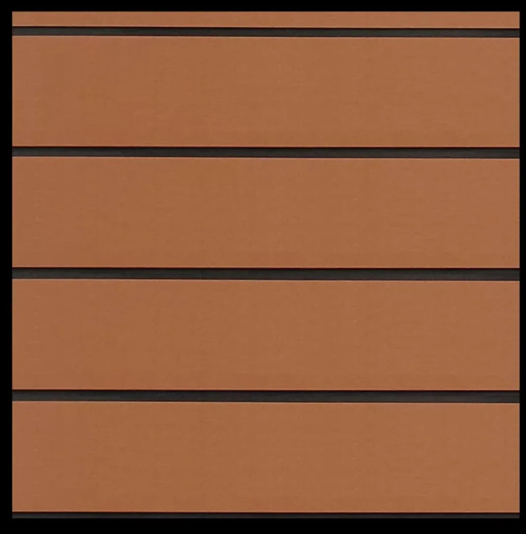 2-tone Hydro-turf sheet with wide groove teak cut design in brown and black.