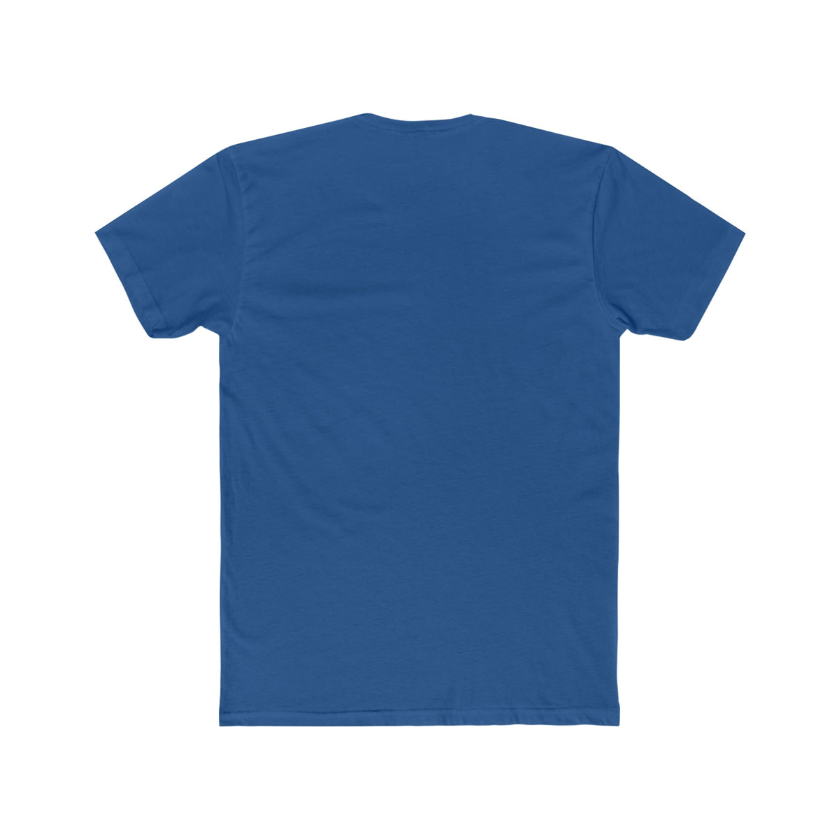 Back of a premium fit, light fabric, soft cotton Jon Yacht Old Yeller t-shirt in blue.