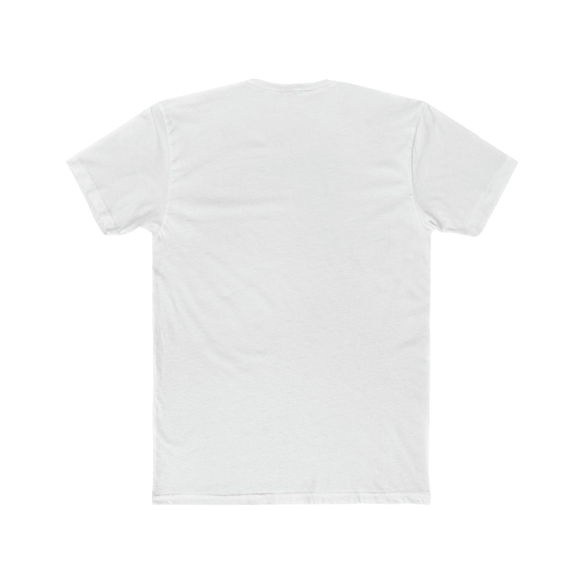 White premium fit 100% soft cotton t-shirt, back view.