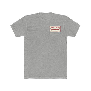 Gray Jon Yacht Simple Times premium fit t-shirt with a red boat logo on the chest.