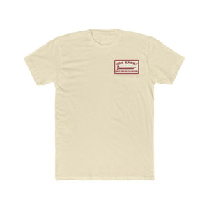 Cream Jon Yacht Simple Times premium fit t-shirt with a red boat logo on the chest.