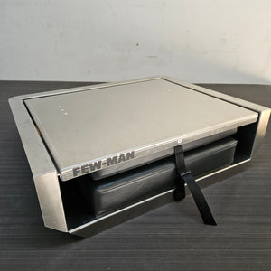 Silver JumpSeat with black vinyl cushions, designed for DIY drop-in installation on boats.