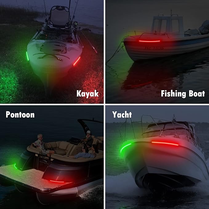 LED Red/Green 12" Strip Nav Lights (2 in pack)