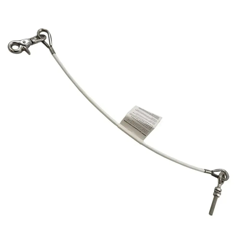 Lewmar 18" white anchor safety strap with stainless steel clips and shackle.