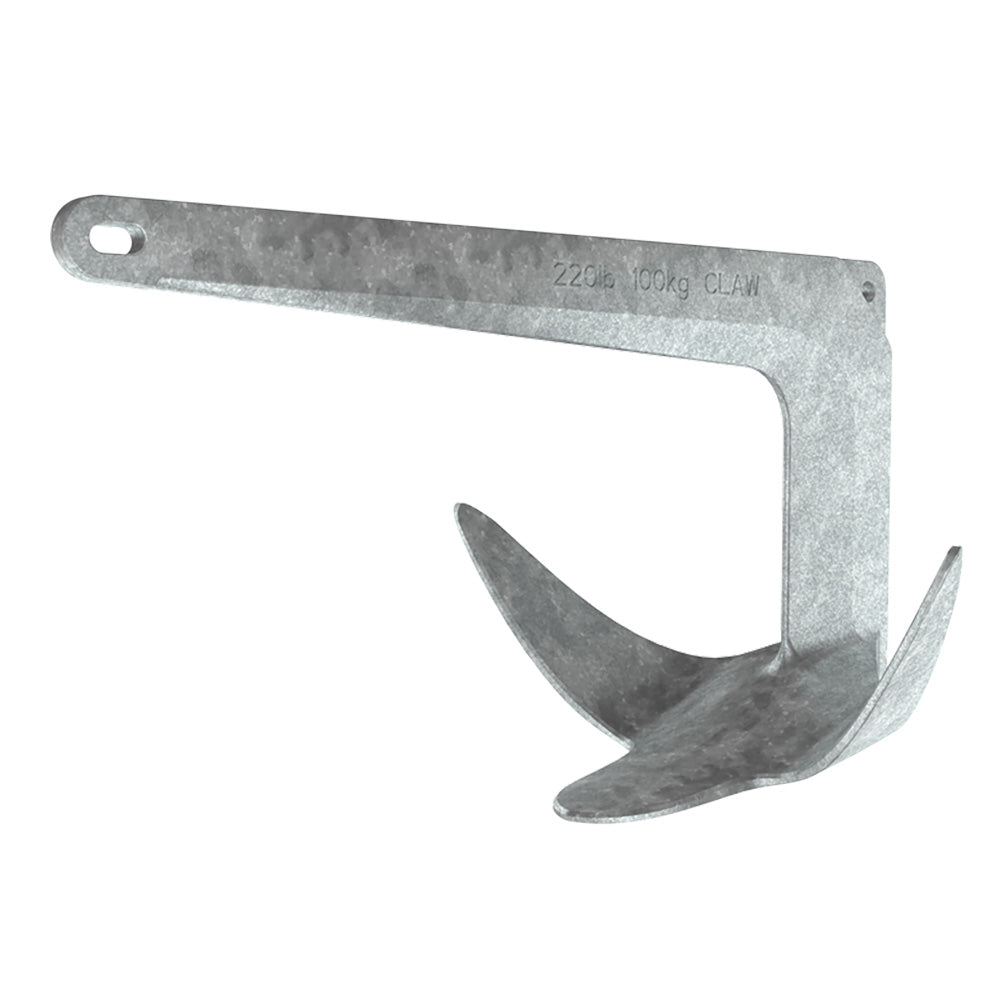Galvanized Lewmar Claw anchor, 220lb (100kg), with a high-grade steel construction and distinctive claw design.