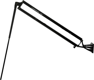 Black Lewmar Vector manual shallow water anchor with articulating arm and mounting bracket.