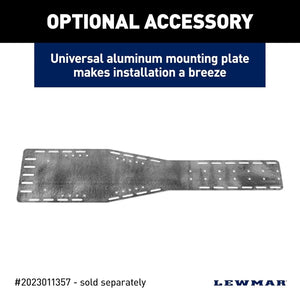 Universal textured gray aluminum mounting plate for Lewmar Venta pontoon anchor winch.
