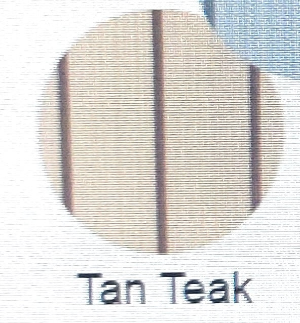 Tan Teak MariDeck Elite Weave marine vinyl flooring swatch with a woven texture and dark vertical lines.