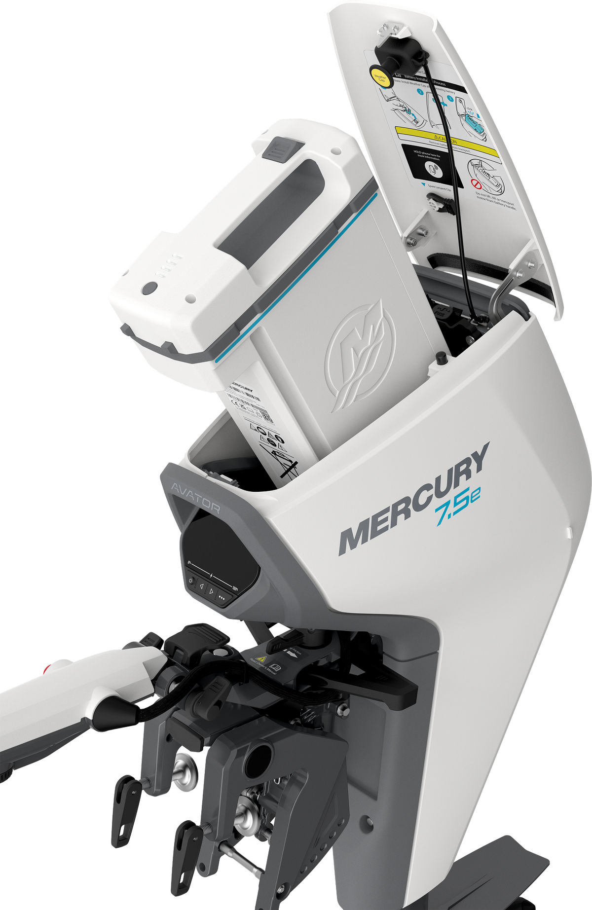 Mercury Avator 7.5e Electric Outboard Motor with 1kWh Battery-Watercraft Engines &amp; Motors-Mercury-Tiny Boat Nation