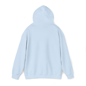 Light blue Ol' Smokey Hoodie, classic fit, 50% cotton/50% polyester, shown from the back.