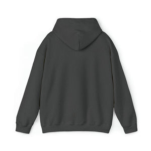 Back view of a classic fit charcoal gray Ol' Smokey Hoodie made from 50% cotton, 50% polyester.