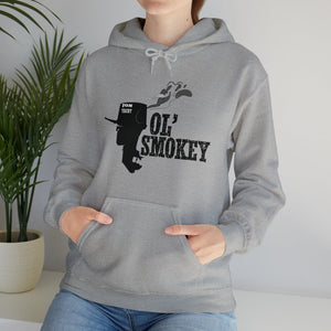 Gray Ol' Smokey Hoodie with black 2-stroke engine graphic and "JON YACHT" text.