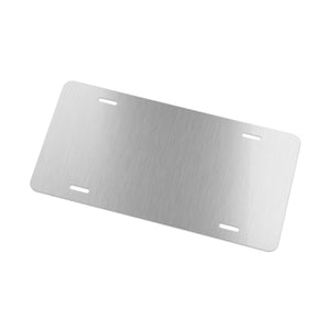 Brushed silver aluminum Old Skool Plate, 12" × 6", with four mounting holes.