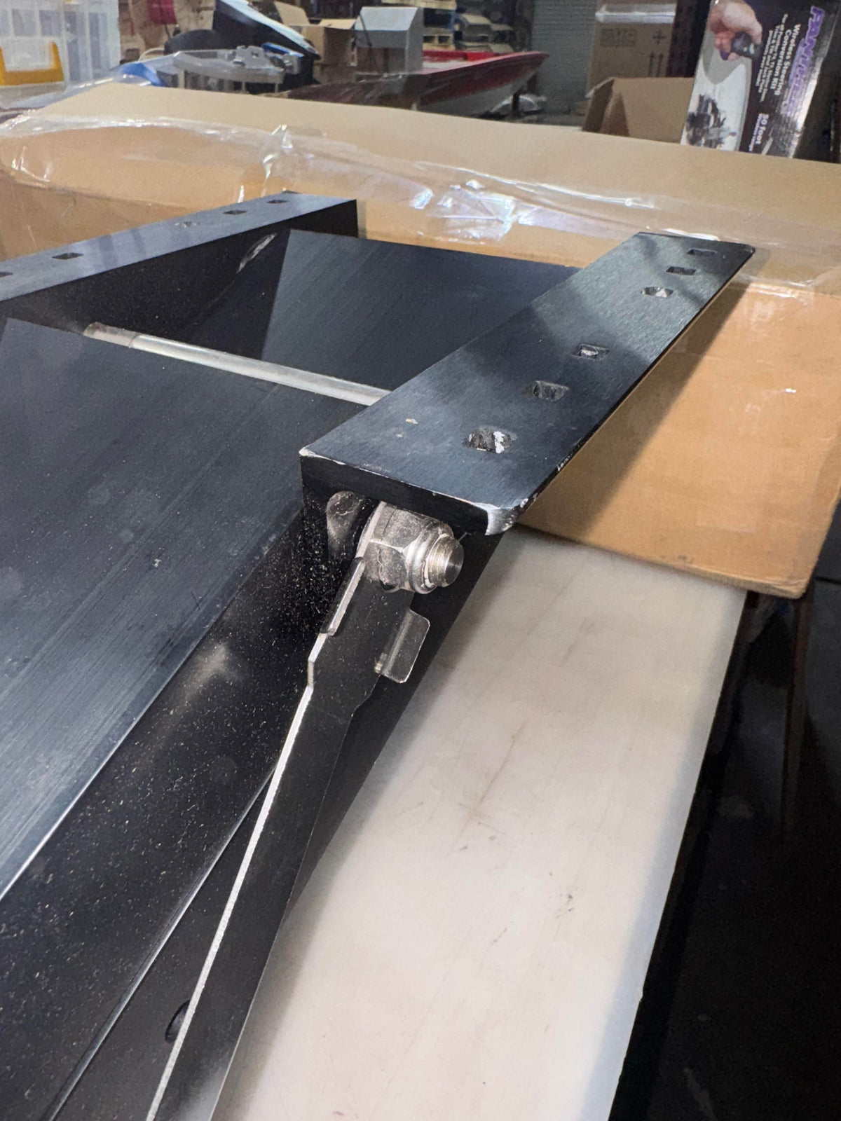 Used black anodized aluminum Panther 4-Stroke Bracket with visible mounting hardware and 16" vertical travel.
