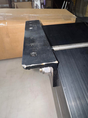 Used black anodized aluminum Panther 4-Stroke Bracket with 16" vertical travel, showing mounting board and hardware.