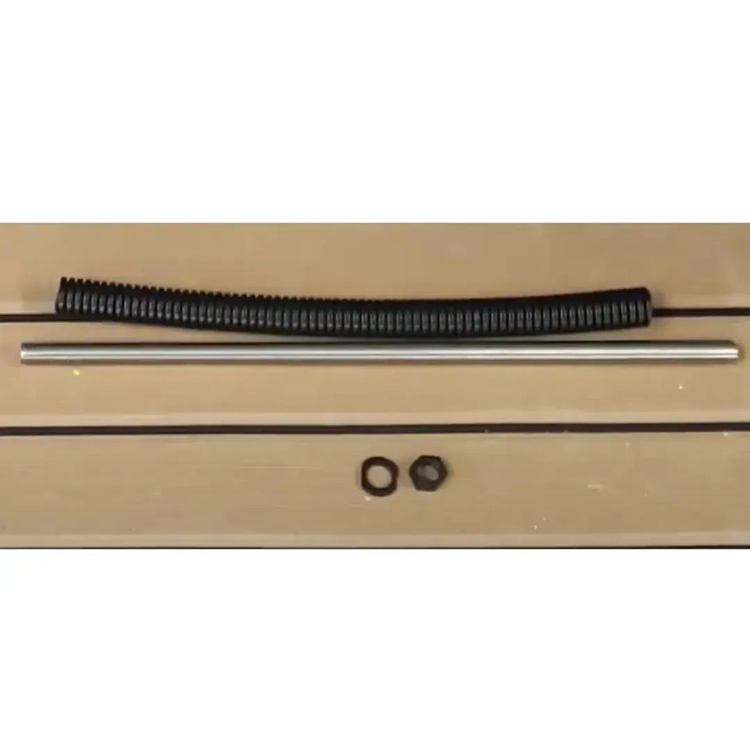 Panther T4 Navy Evo hardware kit with a black corrugated tube, silver metal rod, and two black nuts.