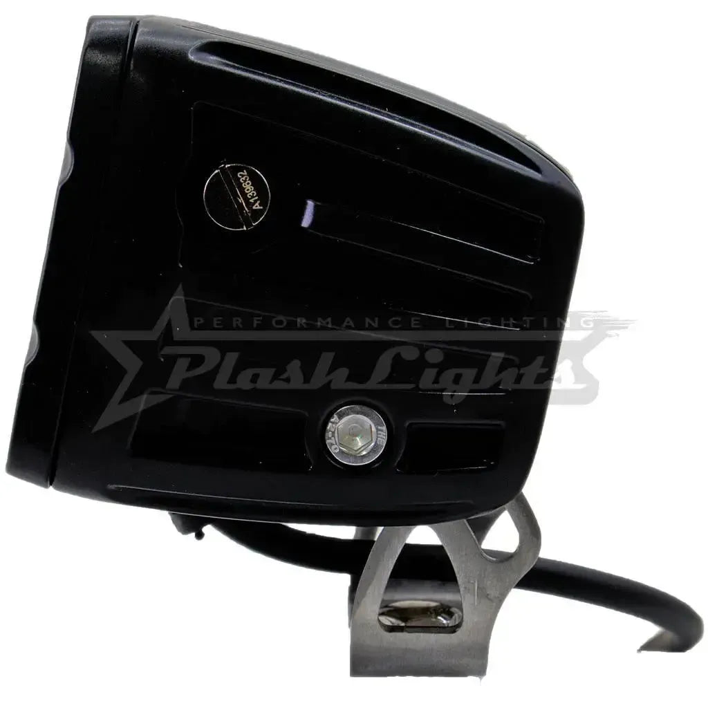 Black PlashLights RGB back-lit cube light with a 316 stainless steel bracket and durable polycarbonate lens.