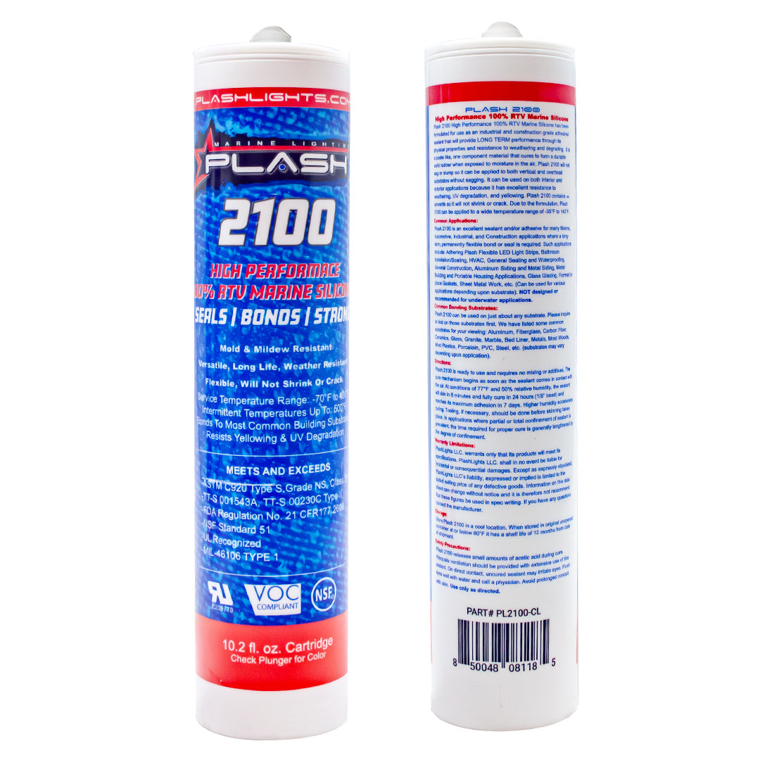PLASH 2100 Marine 100% RTV Silicone Sealant - 10.2 oz