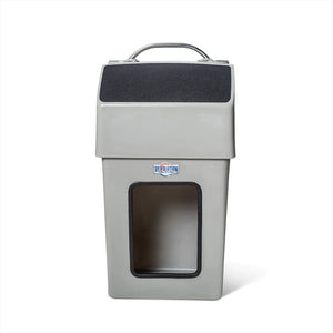 Gray RPD 1019 rotationally molded polyethylene center console for Jon boat with grab handle.