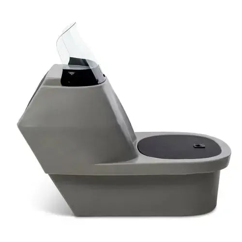 Gray RPD 1219 polyethylene console for Jon boat with smoked acrylic windshield and black cooler lid.