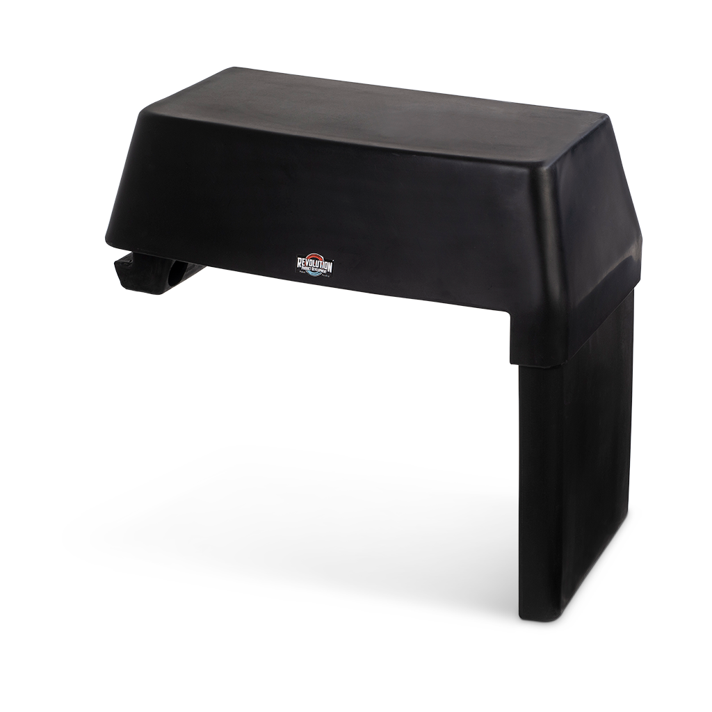 Black RPD 1422 side console kit for Jon boats, featuring a sleek, low-profile design and adjustable leg.