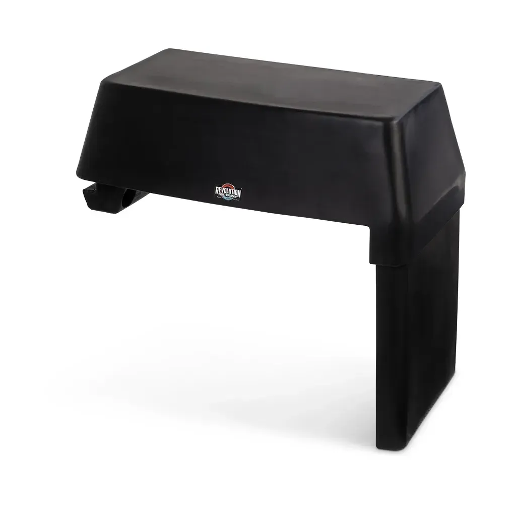 Black RPD 1422 side console kit for Jon boats, featuring a sleek, low-profile design and adjustable leg.