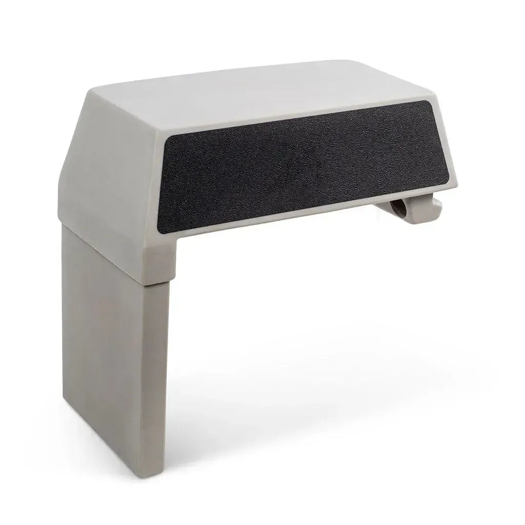 Light gray RPD 1422 side console kit for Jon boats, featuring a black textured front panel and adjustable leg.
