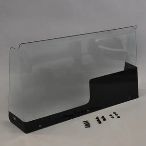 RPD 1719 Acrylic Windshield for Jon boat console, clear top with black base and mounting hardware.