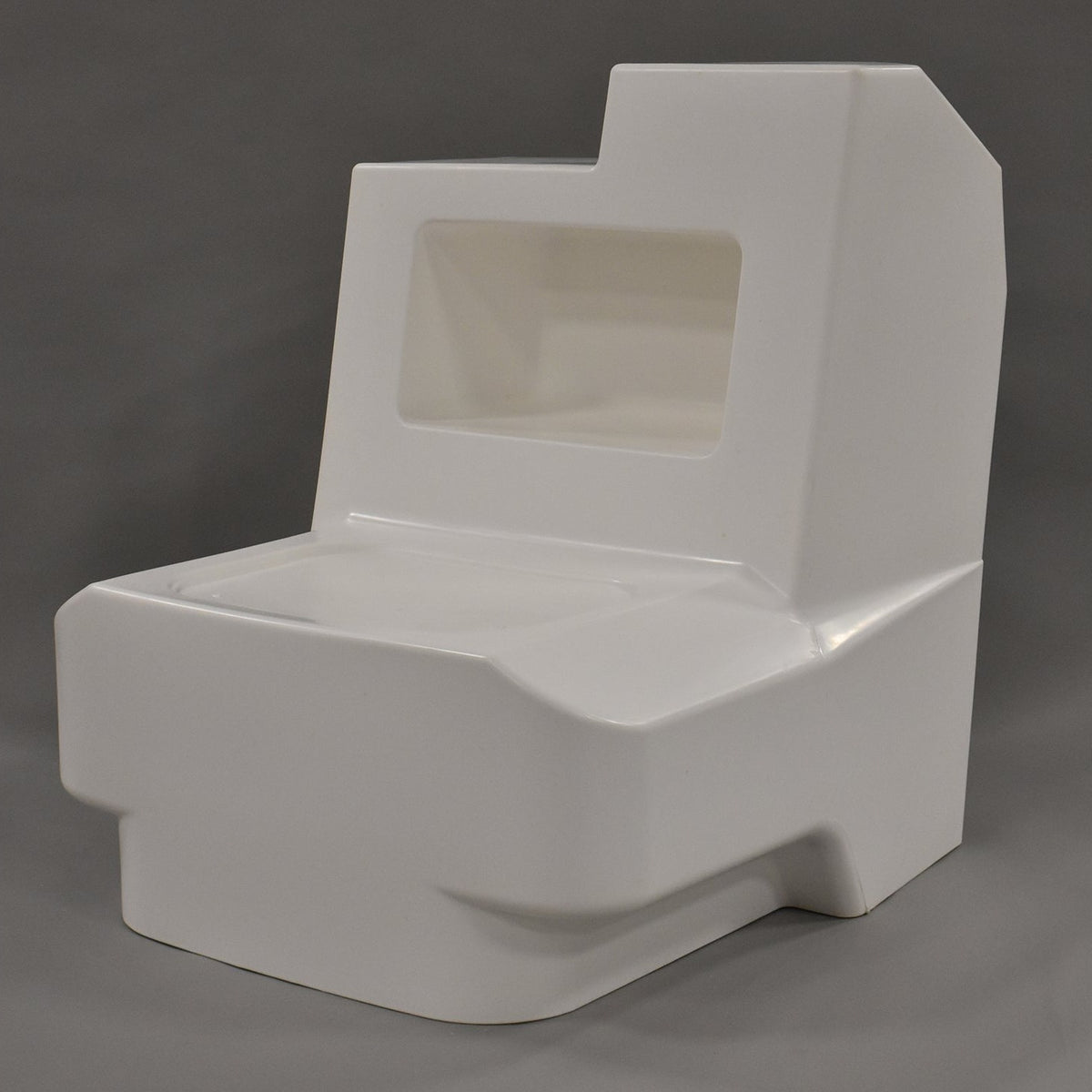 White RPD 1719 console for Jon boat with a rectangular cutout and sleek, modern design.