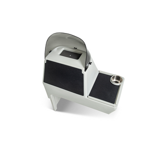Light gray RPD 1822 side console kit for Jon boat with dark gray accents, windshield, and cup holder.