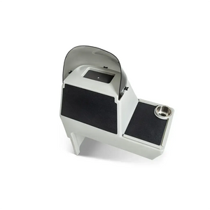 Light gray RPD 1822 side console kit for Jon boat with dark gray accents, windshield, and cup holder.