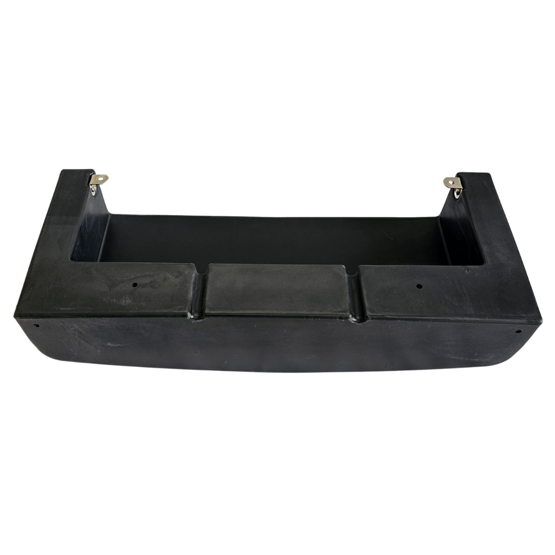 Black marine-grade plastic RPD Vertical Tackle Storage Tray with mounting brackets.