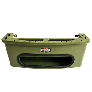 Olive green RPD Revolution vertical tackle storage tray with black trim and logo.