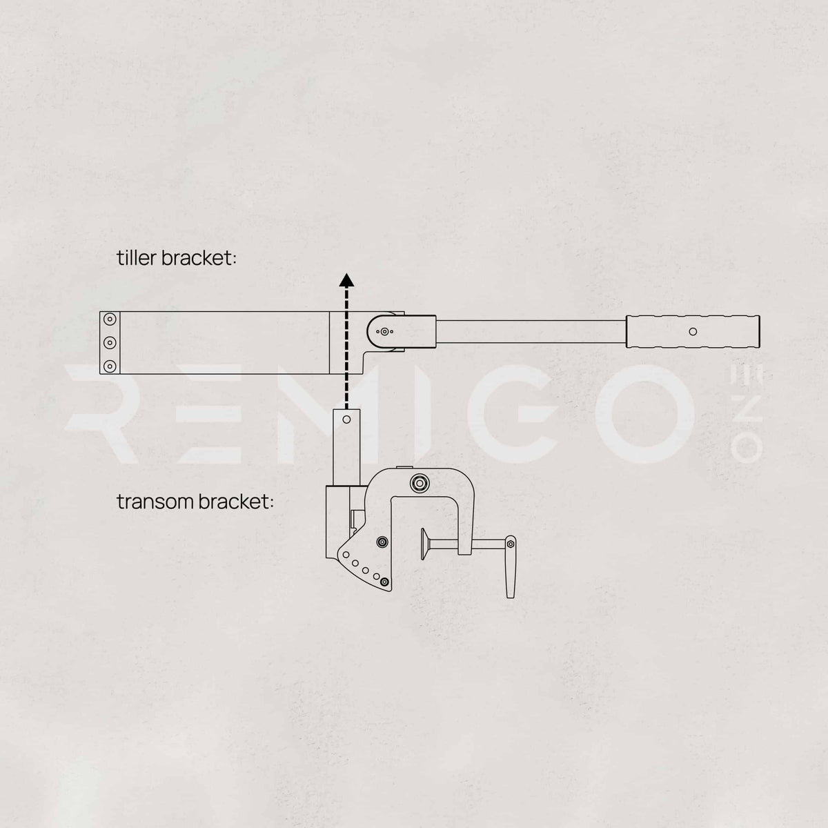Remigo Spare Tiller Bracket