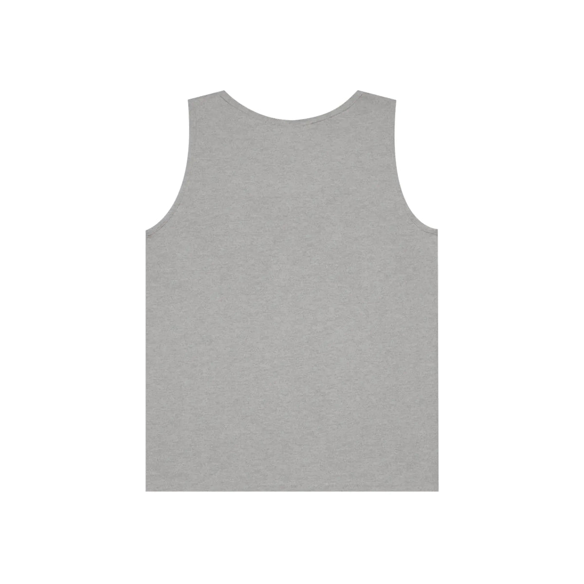 Gray cotton River Rat Tank top, classic fit, back view.