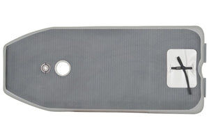 Gray Sea Eagle 10.6sr inflatable drop stitch floor with textured EVA foam pad, inflation valve, and white storage pouch.