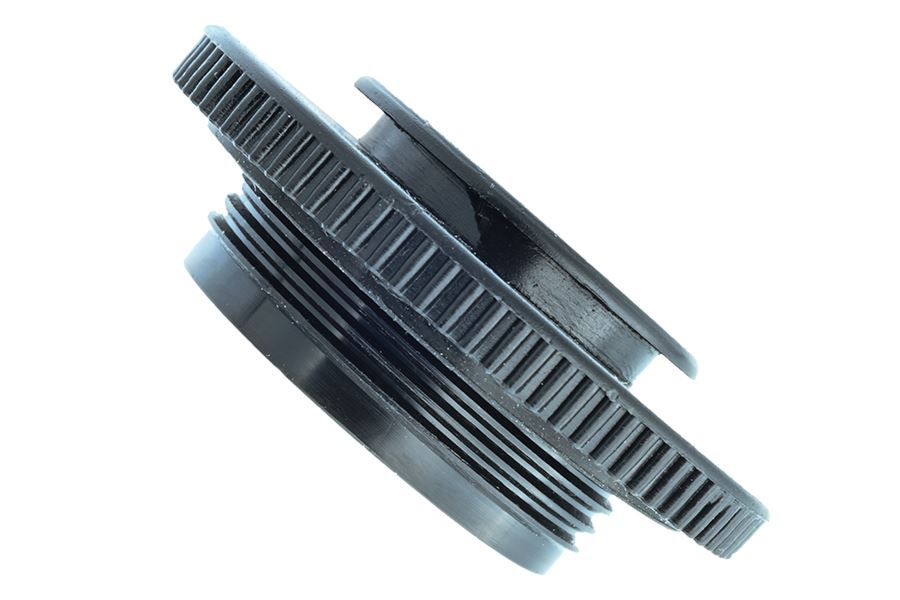 Black Sea Eagle 2" drain cover, showing the smooth top and threaded underside.