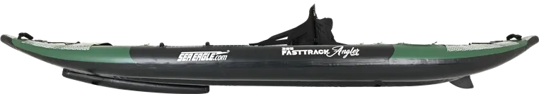Sea Eagle 385fta FastTrack Angler inflatable kayak, dark green and black, with NeedleKnife keel.