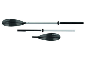 Sea Eagle AB252 5' 2-part oars with silver aluminum shafts and black ABS plastic blades.