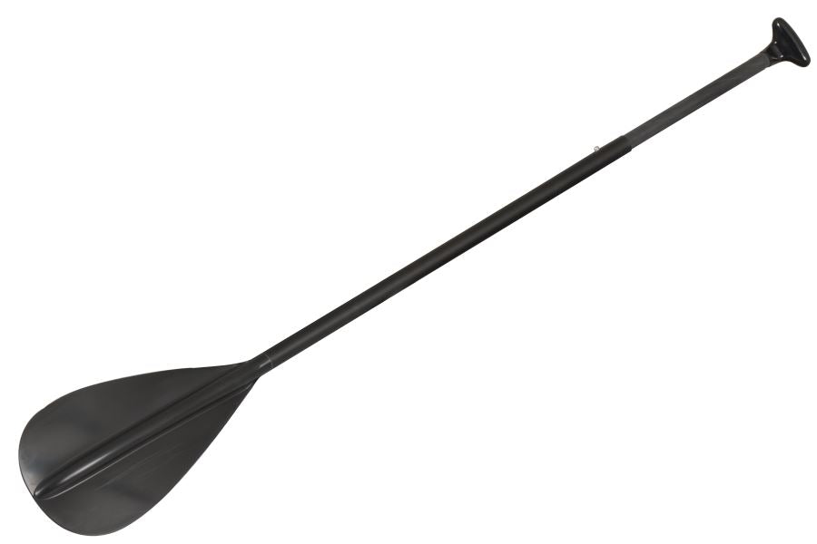 Black adjustable aluminum canoe/youth SUP paddle with ergonomic T-grip handle and modern blade.