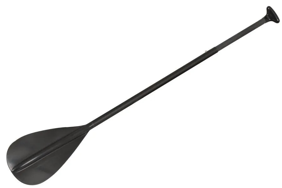 Black adjustable aluminum canoe/youth SUP paddle with ergonomic T-grip handle and modern blade.