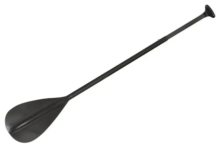 Black adjustable aluminum canoe/SUP paddle, 48-60 inches, with ergonomic T-grip handle and modern blade.