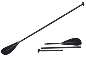 Black Sea Eagle Adjustable Composite SUP Paddle, shown assembled and in three disassembled pieces.